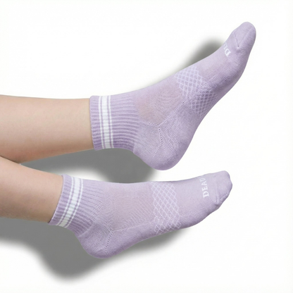 DeadSoxy Women's Quarter Crew Socks lavender athletic 4-pack on Tampa Home & Garden Store