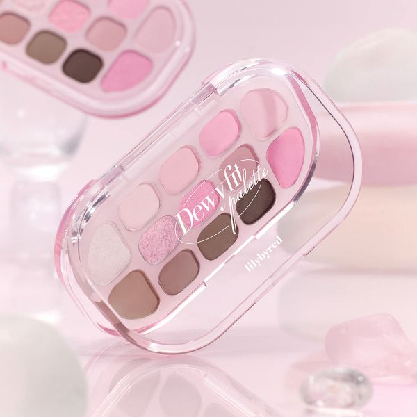 lilybyred Dewy Fit Palette Face Blush 12.7g in pink clear case with 4 blush shades on Tampa Home & Garden Store