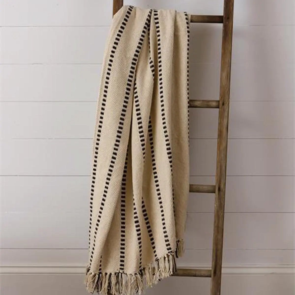 Walk the Line Throw Blanket in Organic Cotton