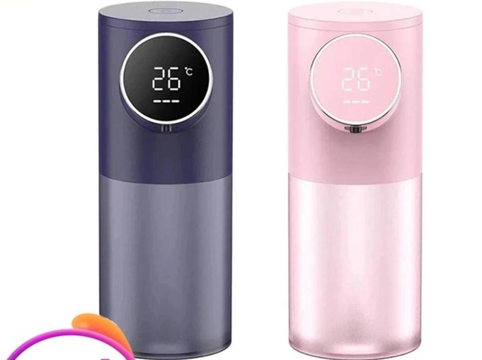 Automatic foaming soap dispenser Stevvex with USB rechargeable display touchless navy pink 2pc on Tampa Home & Garden Store