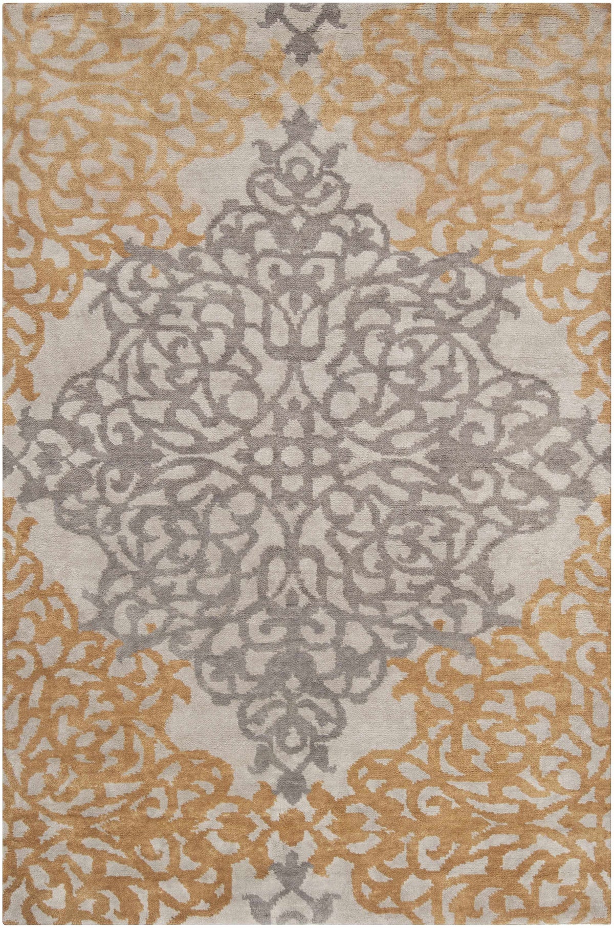 Lisle Wool Area Rug Boutique Rugs, beige ivory gray ornate pattern on Tampa Home & Garden Store