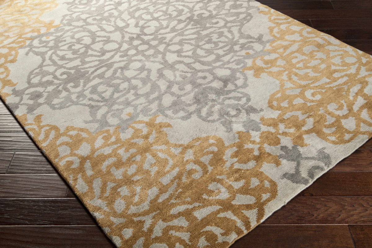 Lisle Wool Area Rug cream gray tan patterned in plush wool by Boutique Rugs on Tampa Home & Garden Store