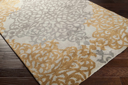 Lisle Wool Area Rug cream gray tan patterned in plush wool by Boutique Rugs on Tampa Home & Garden Store