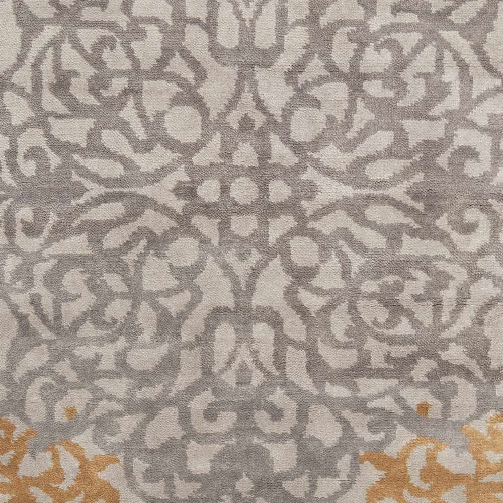 Lisle Wool Area Rug by Boutique Rugs, gray and ivory damask pattern on Tampa Home & Garden Store
