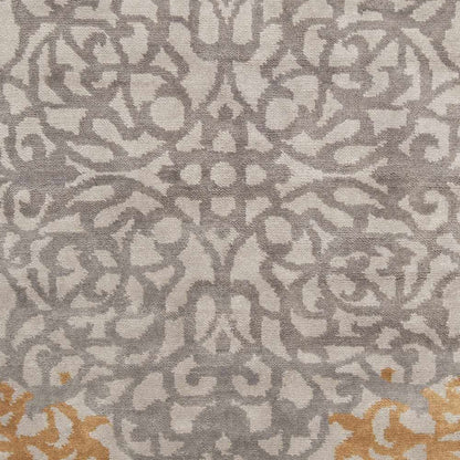 Lisle Wool Area Rug by Boutique Rugs, gray and ivory damask pattern on Tampa Home & Garden Store