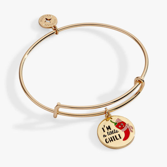 I’m a Little Chili charm bangle by ALEX AND ANI in rose gold with a round chili charm on Tampa Home & Garden Store