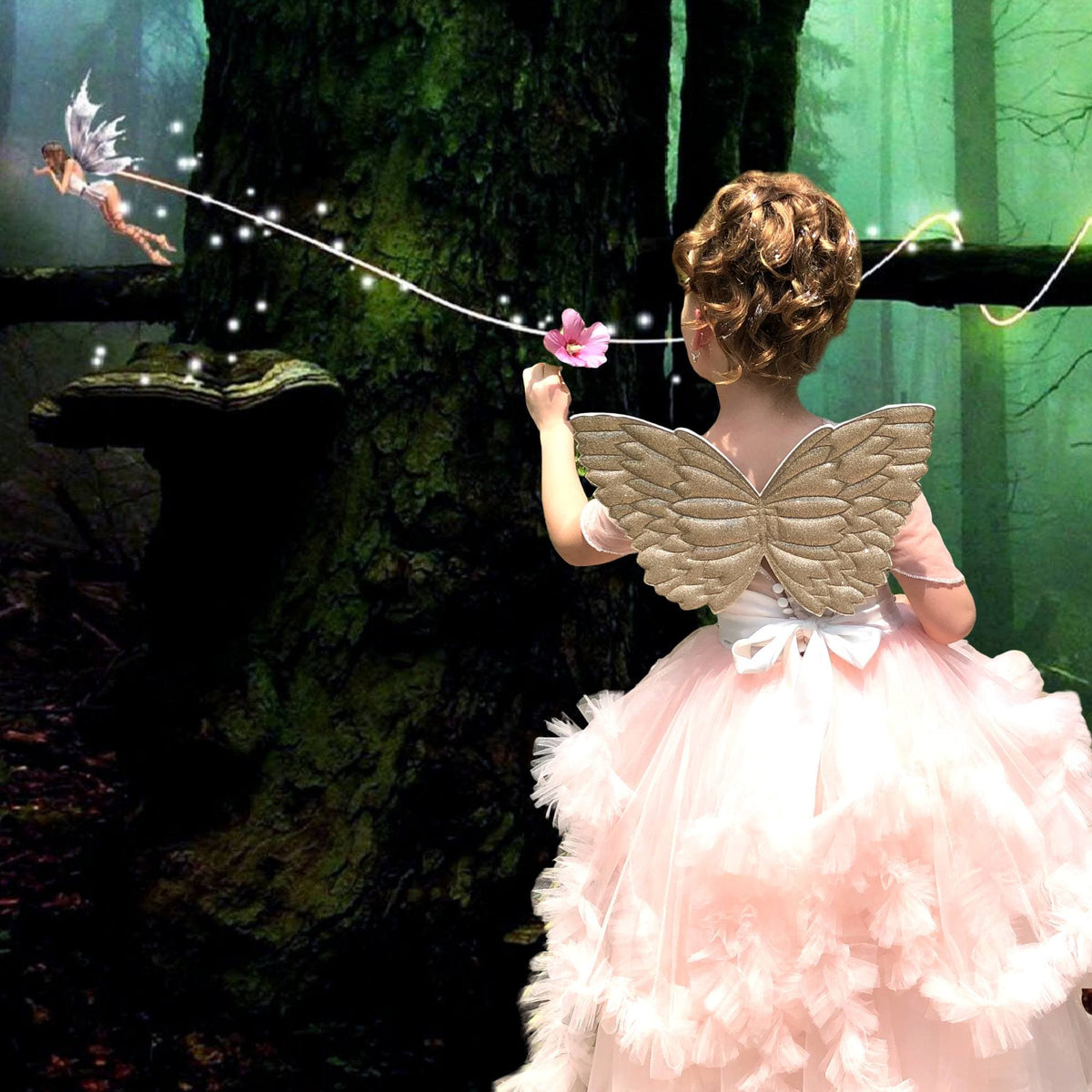 Little Girl Costume Glitter Fairy Wings gold wings with tutu by Chicky Chicky Bling Bling on Tampa Home & Garden Store