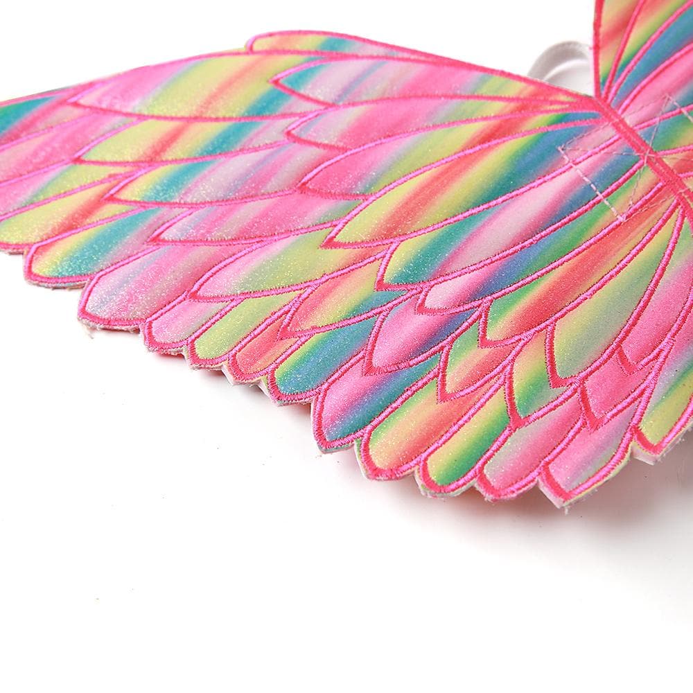 Little Girl Costume Wings rainbow glitter fairy wings with pink scales Chicky Chicky Bling Bling on Tampa Home & Garden Store
