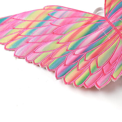Little Girl Costume Wings rainbow glitter fairy wings with pink scales Chicky Chicky Bling Bling on Tampa Home & Garden Store