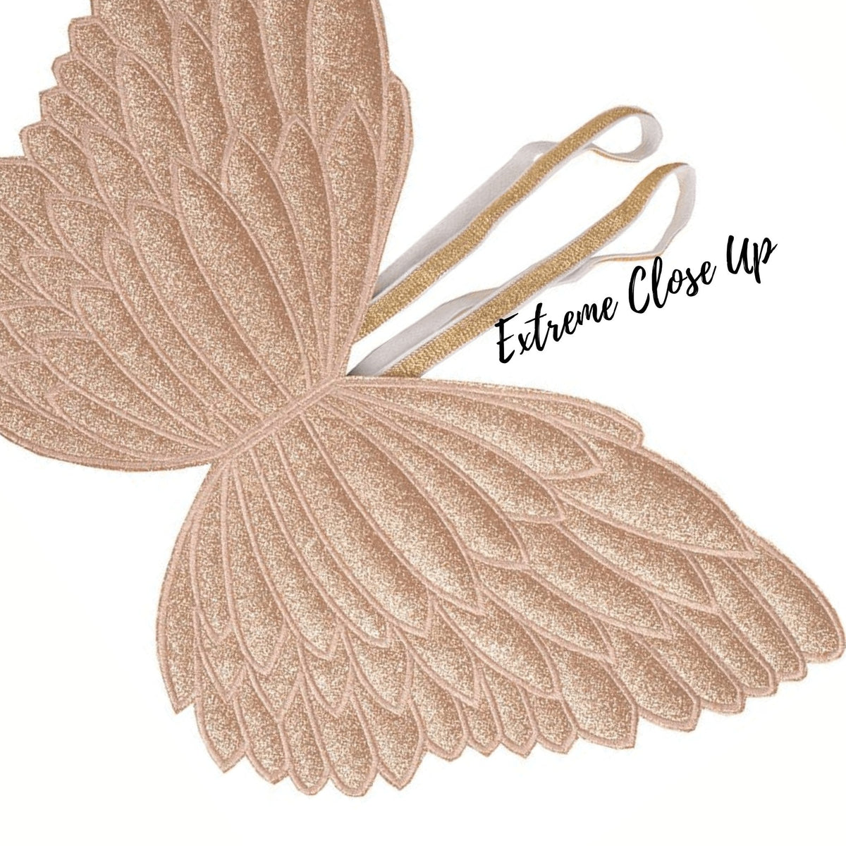 Little Girl Costume Glitter Fairy Wings rose-gold glitter angel unicorn style on Tampa Home & Garden Store