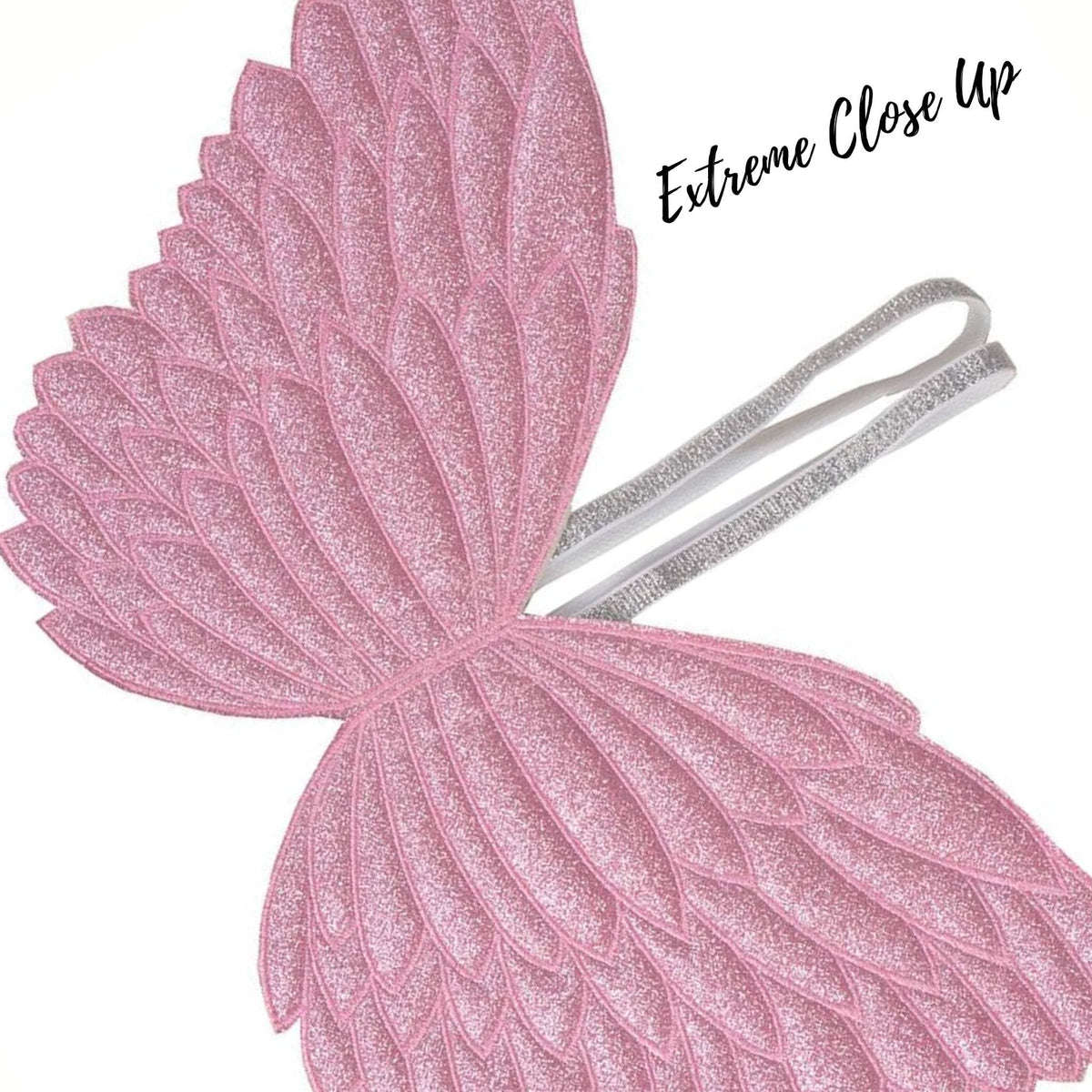 Little girl glitter fairy wings pink with silver elastic straps on Tampa Home & Garden Store