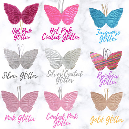 Little Girl Costume Glitter Fairy Wings set with glitter butterfly wings in assorted colors on Tampa Home & Garden Store