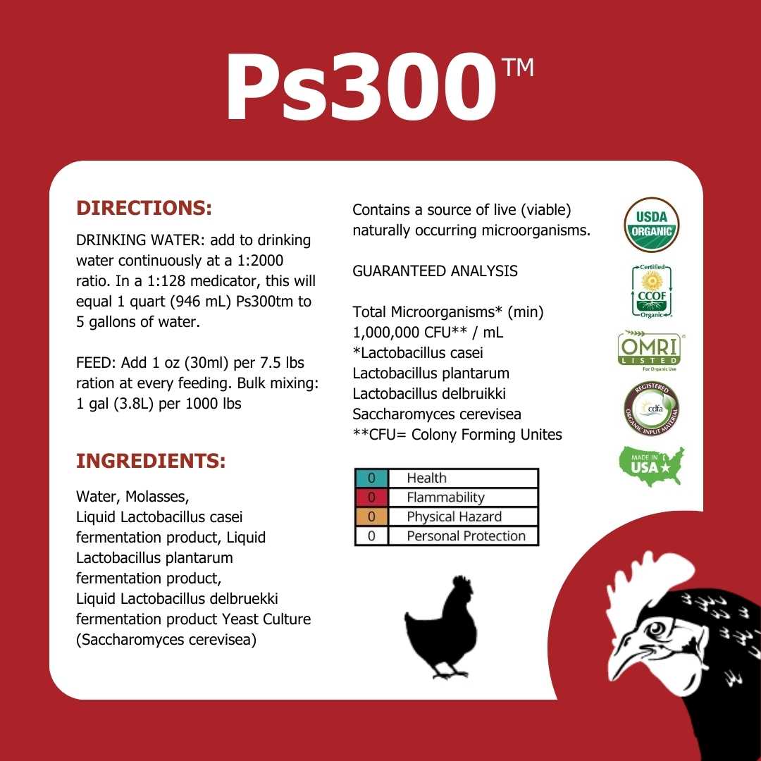 Poultry Health Supplement | Ps300™ Direct-Fed Microbial Probiotic