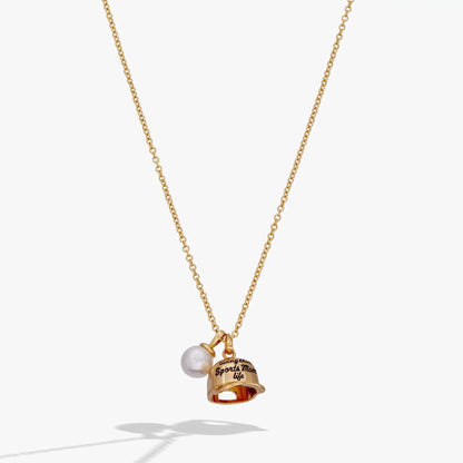 Living That Sports Mom Life baseball charm necklace by ALEX AND ANI with pearl accent on Tampa Home & Garden Store