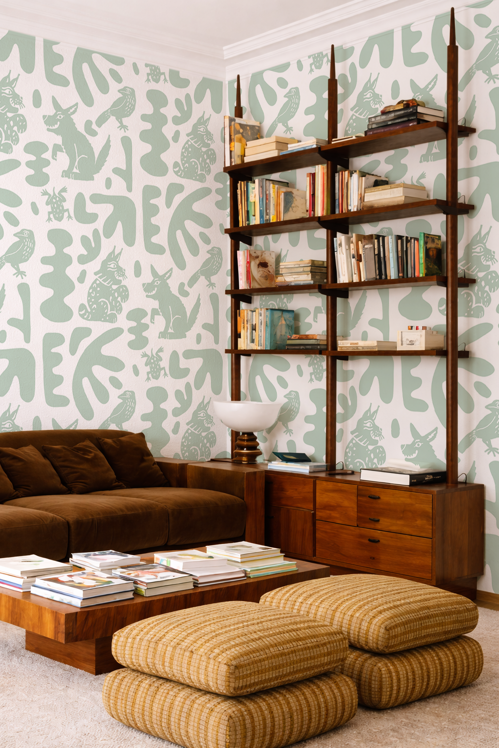 Abstract Animales Wallpaper, mint