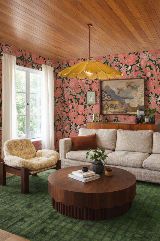 Juicy Fruit Wallpaper, dark green and pink - Tampa Home & Garden Store