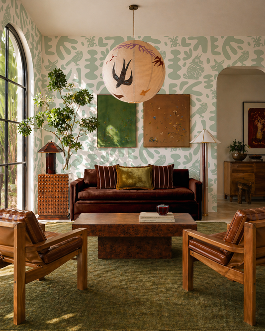 Abstract Animales Wallpaper, mint - Tampa Home & Garden Store