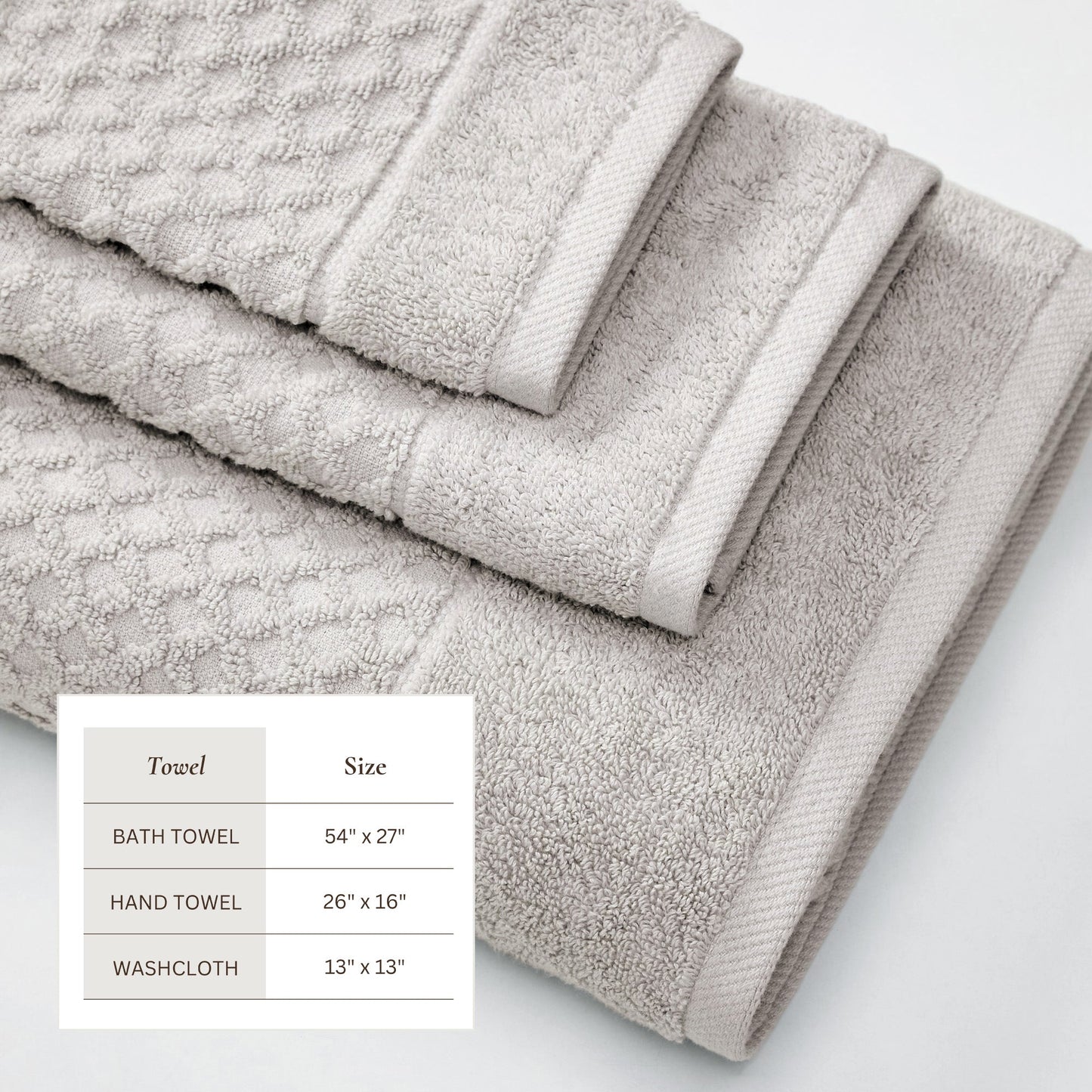Cotton Diamond Waffle Weave Bath Towel Set