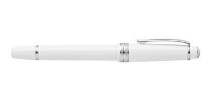 Bailey Light White Resin Fine Nib Fountain Pen by A.T. Cross, white body with chrome accents on Tampa Home & Garden Store