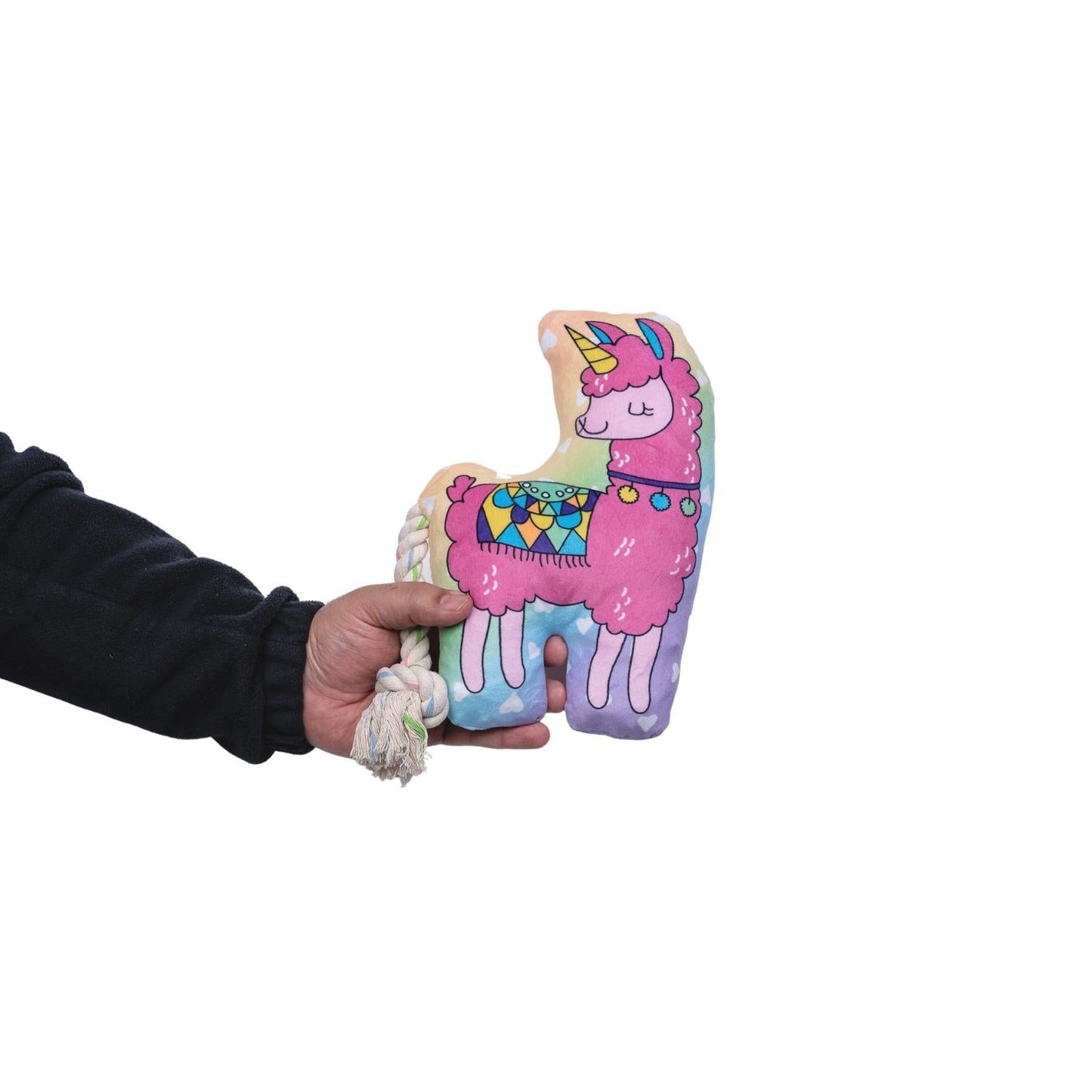 Llama mágica de peluche para perro: con chirriador y papel arrugado para un juego divertido