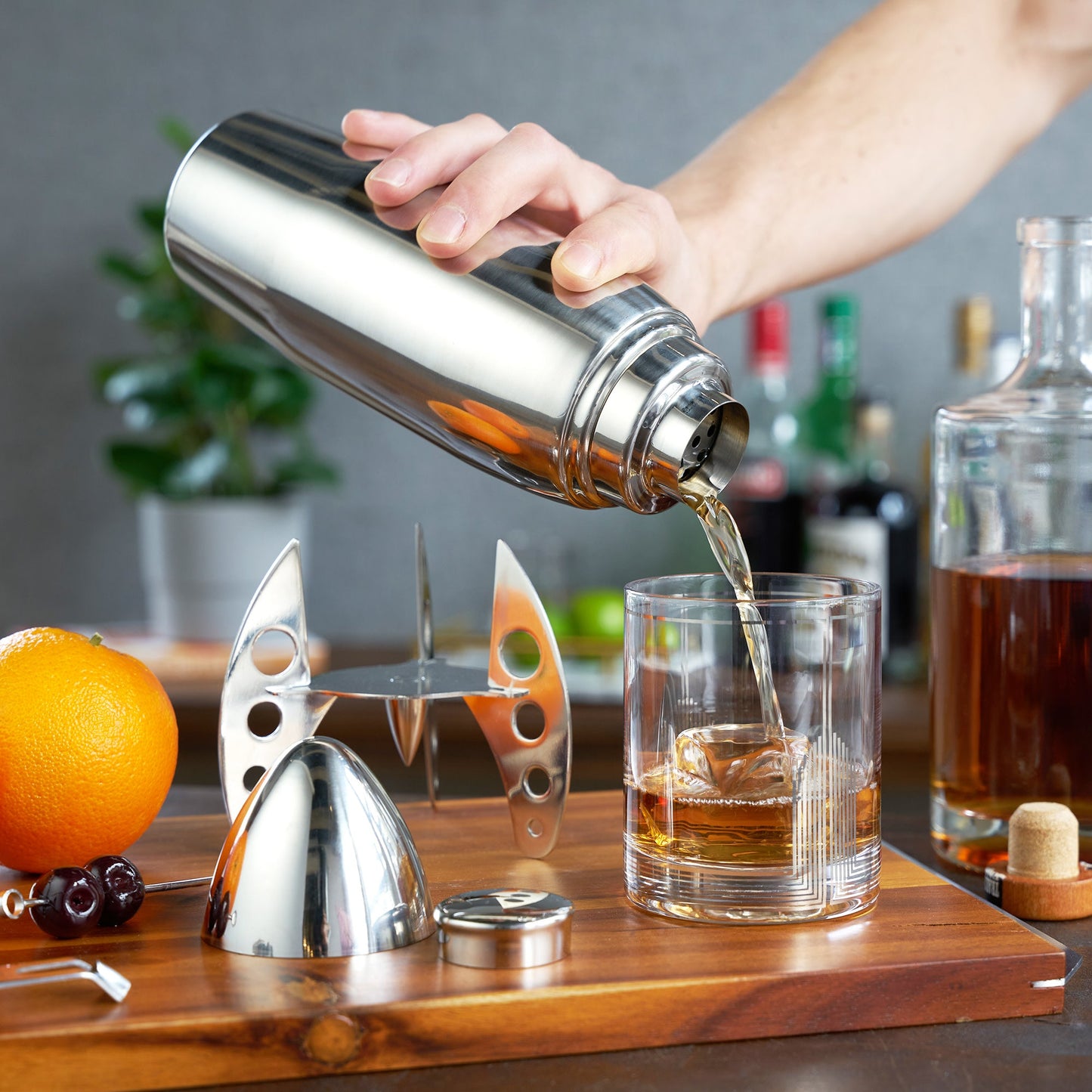 Irving Stainless Steel Rocket Shaker and Stand
