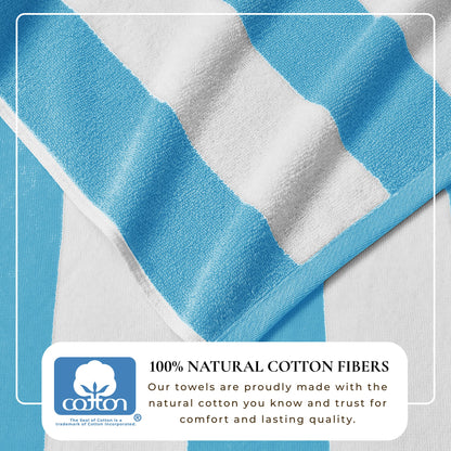 Cotton And Velour Cabana Stripe Beach Towel