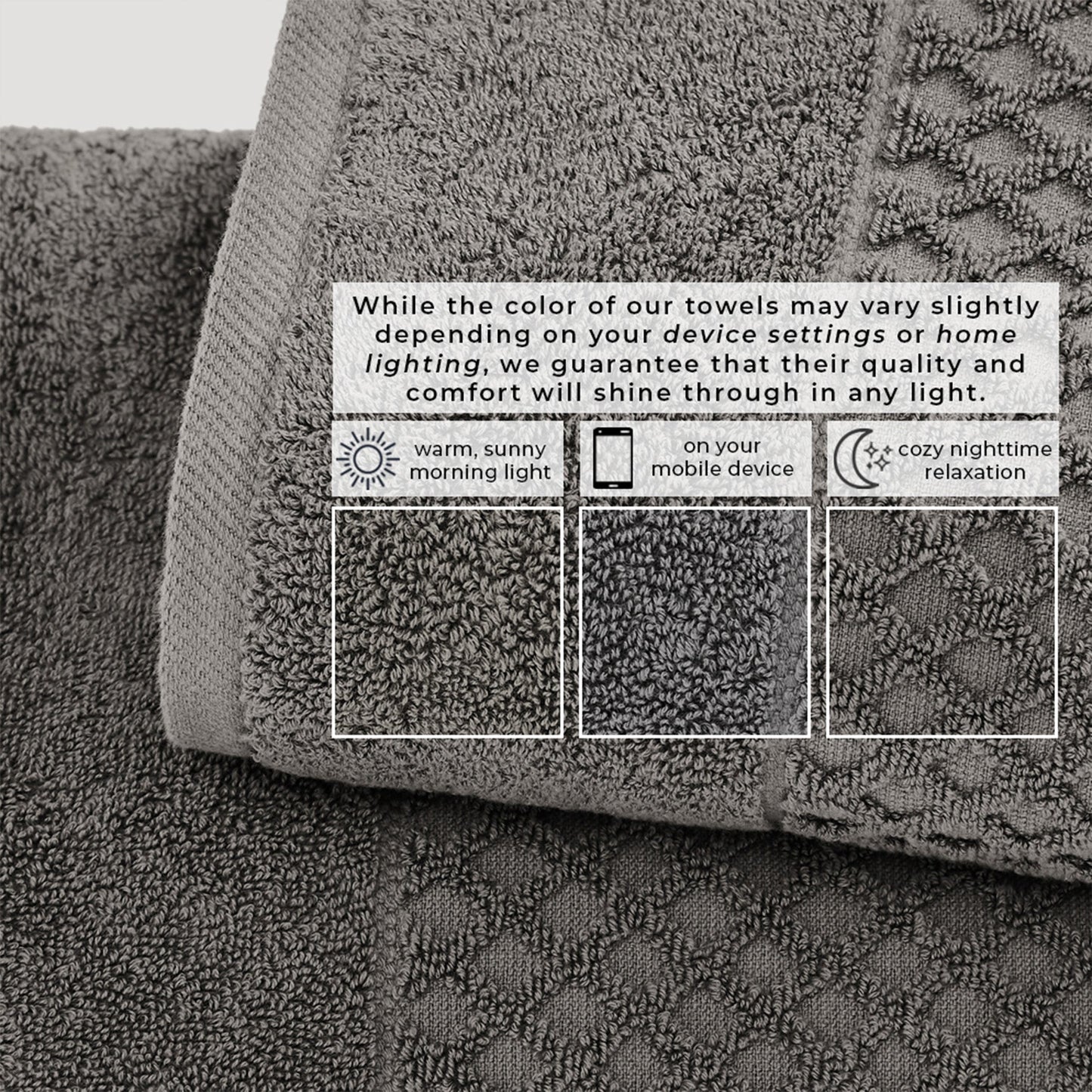 Cotton Diamond Waffle Weave Bath Towel Set