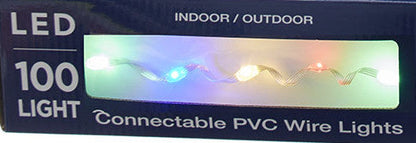 Ensemble de 100 lumières LED multicolores connectables avec fil transparent