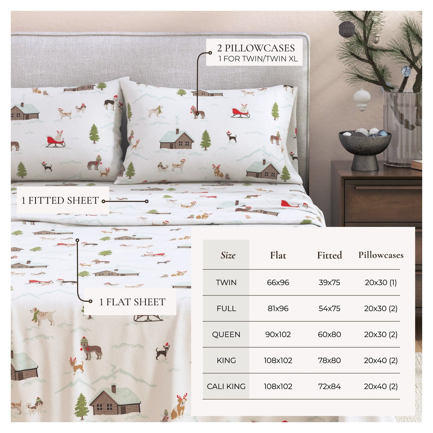 Soft and Plush Turkish Cotton Christmas Sheets