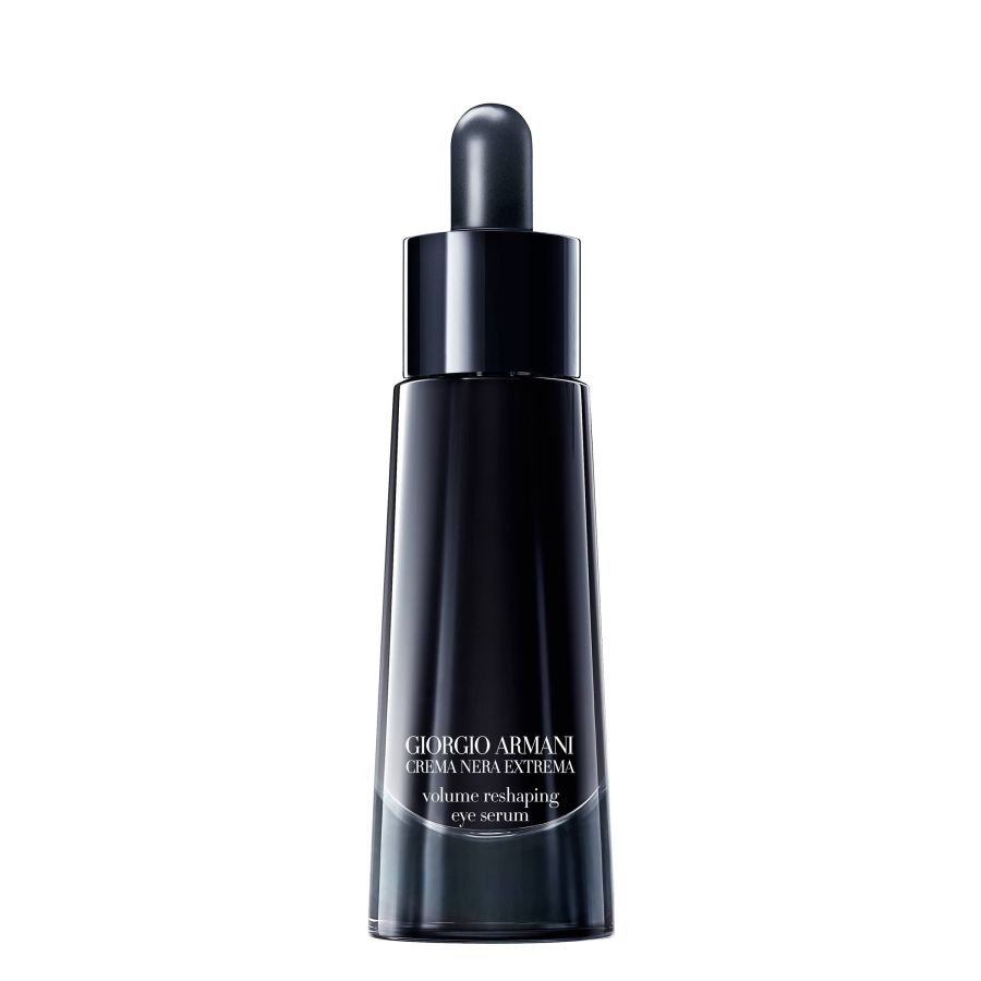 Giorgio Armani Crema Nera Revitalizing Face Serum 15ml bottle in black glass with dropper on Tampa Home & Garden Store