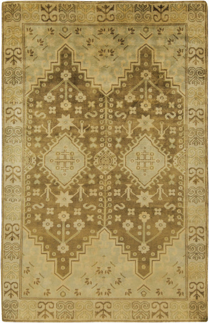 Lochgilphead Area Carpet rug by Boutique Rugs in beige-brown geometric medallion design on Tampa Home & Garden Store