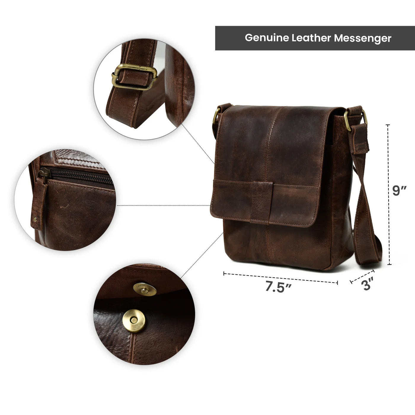 Brown Leather Crossbody Bag - Tampa Home & Garden Store