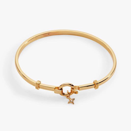 Gold-tone Tension Bangle & Charm Bracelet Base by ALEX AND ANI with star charm on Tampa Home & Garden Store