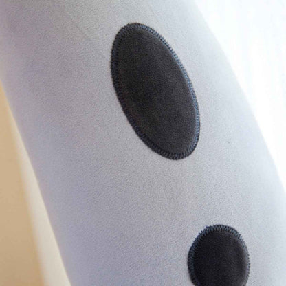 Shaketea long cat plush pillow with black oval spots on soft light-blue fabric on Tampa Home & Garden Store