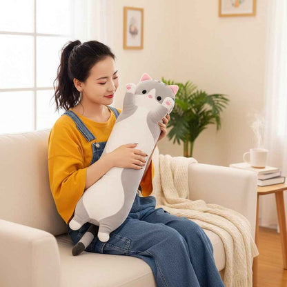 Long Soft Cat Plush Pillow And Cute Kids Gift