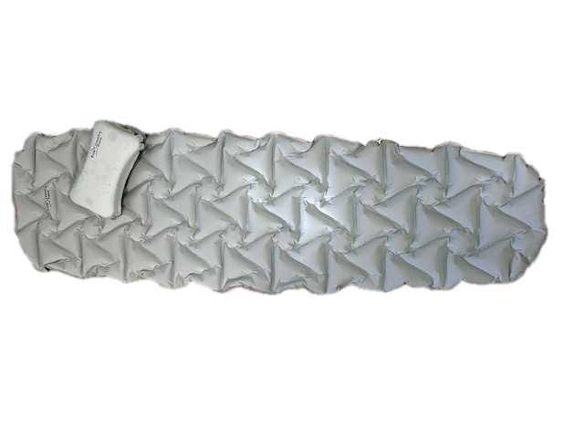 Sleeping bag pad pillow combo in light gray with quilted diamonds River Country Gear on Tampa Home & Garden Store