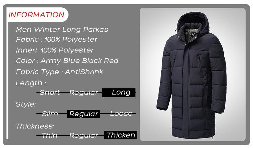 Stevvex long winter parka jacket navy blue quilted hooded coat with multiple pockets on Tampa Home & Garden Store