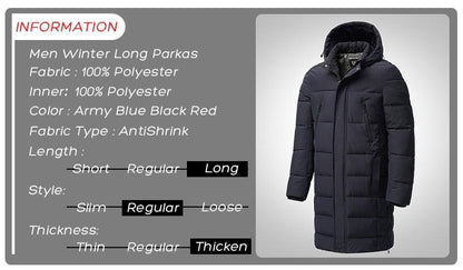 Stevvex long winter parka jacket navy blue quilted hooded coat with multiple pockets on Tampa Home & Garden Store