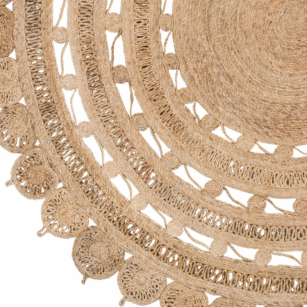 Longville Round Jute Rug natural jute braided texture Boutique Rugs on Tampa Home & Garden Store