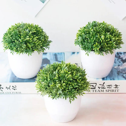 Love Art Bonsai Flower Set Six Potted Decor Home