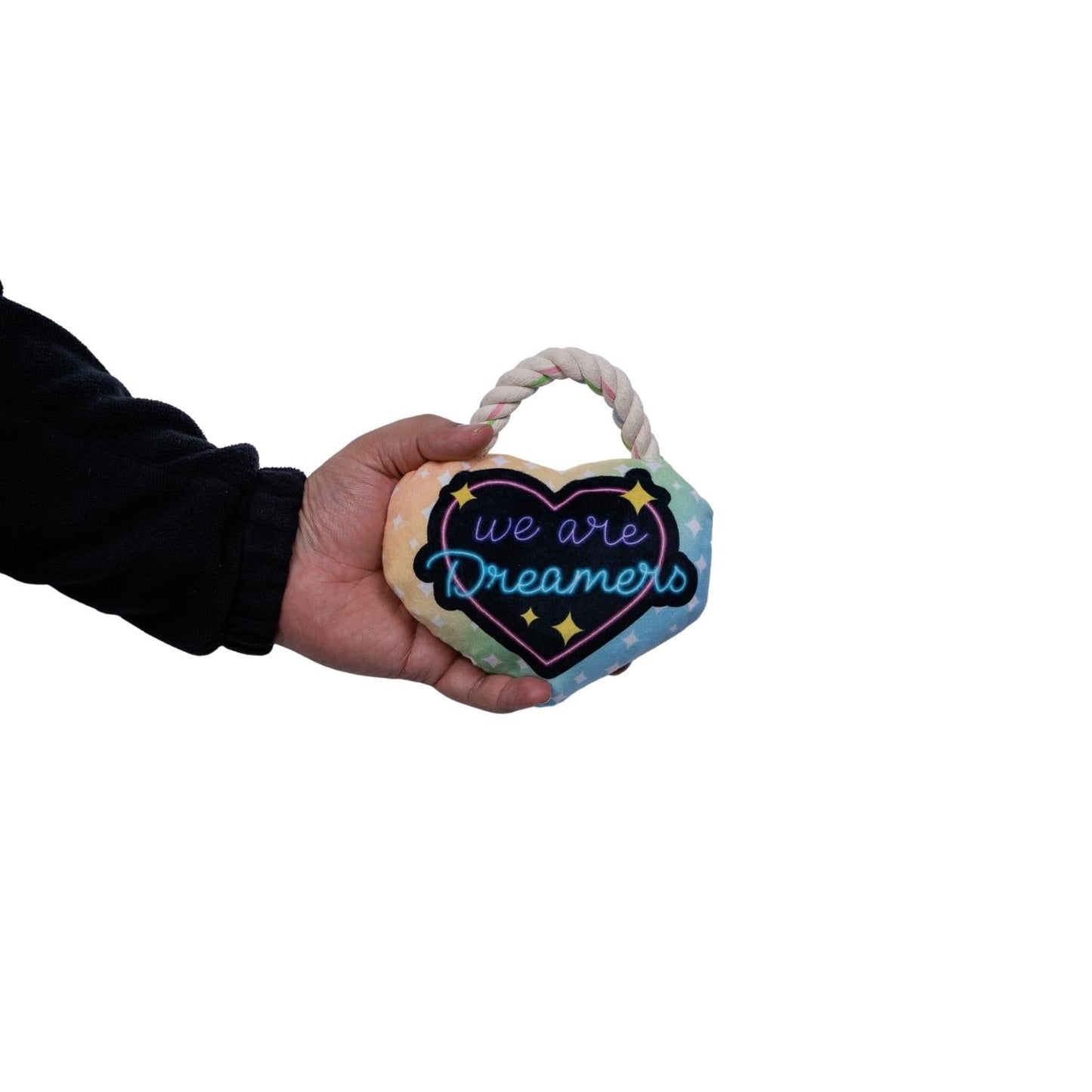 Peluche de corazón para perro: con chirriador y papel arrugado para un juego divertido 