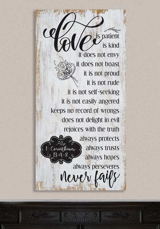 Love Is Patient - Vertical - Canvas - Tampa Home & Garden Store