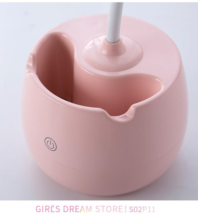 Stevvex pink desk lamp with built-in pen cup, 3-level dimmer LED bedside study light on Tampa Home & Garden Store