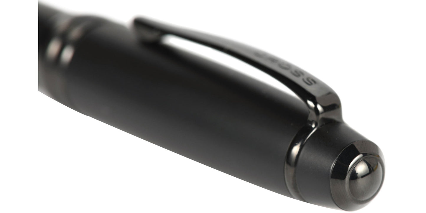 Bailey matte black lacquer rollerball pen by A.T. Cross with clip on Tampa Home & Garden Store