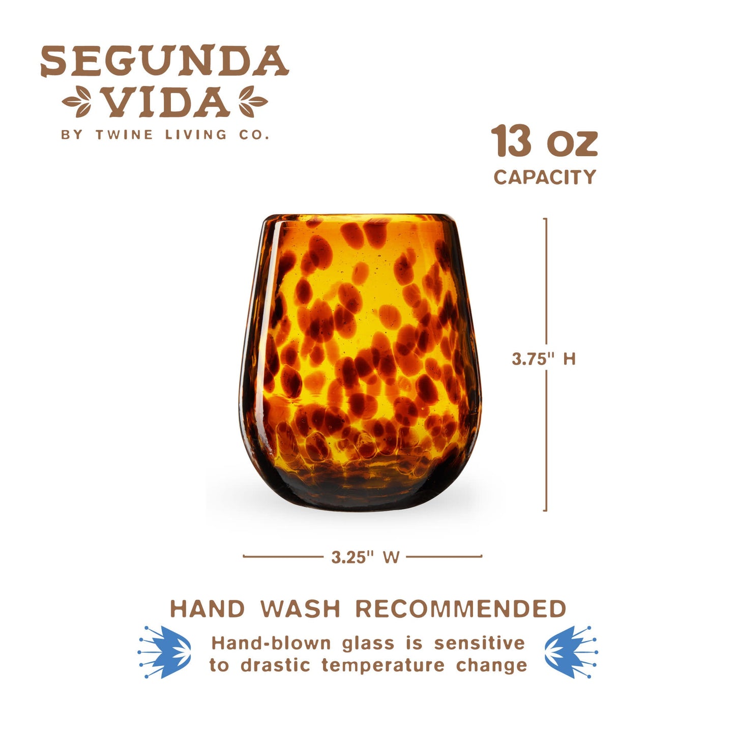 Segunda Vida Turtle and Stemless Wine Glasses