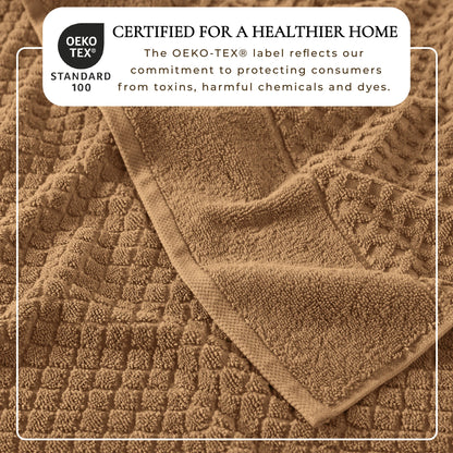 Cotton Diamond Waffle Weave Bath Towel Set