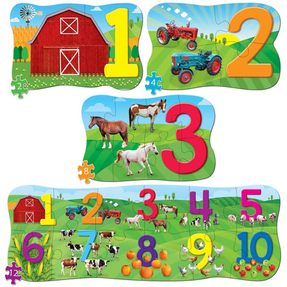 123's - Coffret de 4 puzzles éducatifs