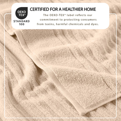 Luxury Combed Cotton and Ribbed Bath Towels