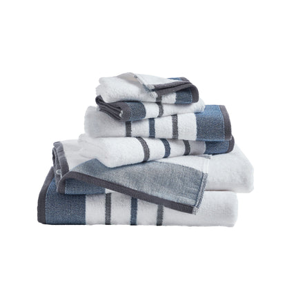 Soft Cotton Bath Towel Set and Stripe Detail