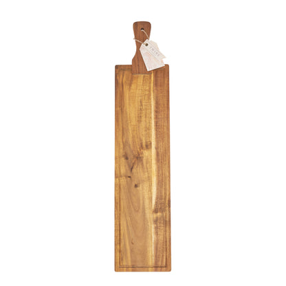 Rustic Acacia Wood And Leather Tapas Board